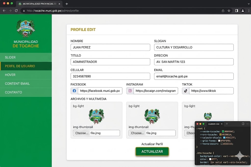 Nueva Pagina Web de la Municipalidad de Tocahe